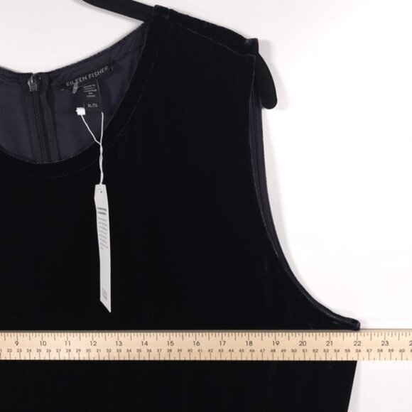 NWT EILEEN FISHER SILK Blend Velvet Wide-Leg JumpsuitEasy Fit Cropped Length XL - Picture 10 of 16